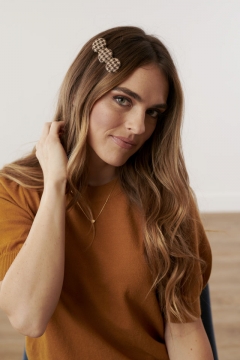 Houndstooth Circles Hair Clip